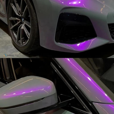 DIY-Fahrzeugtransformation Mingtu Grau zu charmantes lila glänzendes Chamäleon Vinyl Wrap