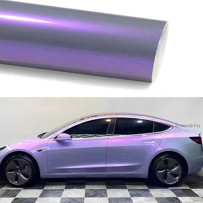 Abnehmbare Kleber Mingtu Grau bis Lila Vinylfolie Glanz Autofolie Vinylfolie für Auto-DIY-Fahrzeugfilm